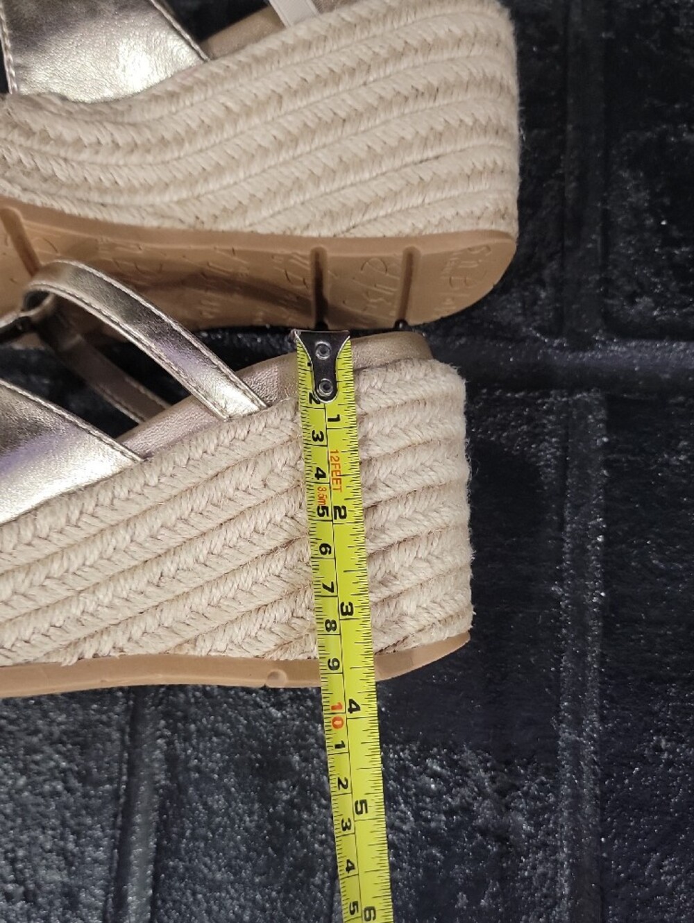 Metallic Gold Espadrille Wedge Sandals for Women - Picture 4 of 8